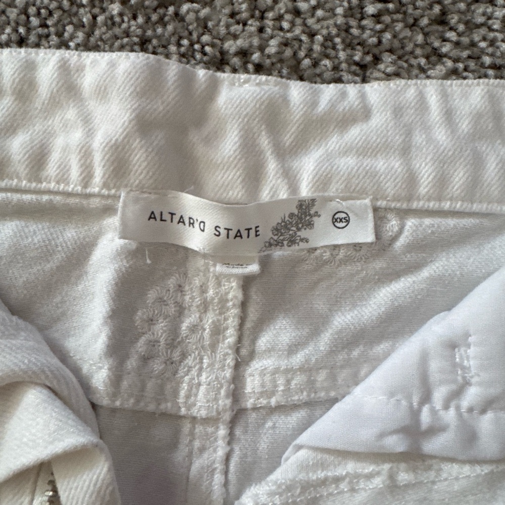 Altar'd State White Denim Skirt - Bright White